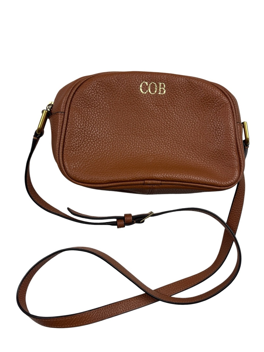 J Crew Devon Leather Camera Crossbody Bag Monogramed